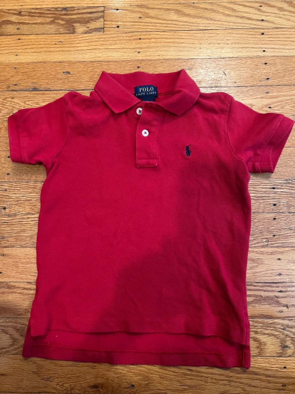 Polo by Ralph Lauren Boys Red Short-Sleeve Polo with Navy Pony